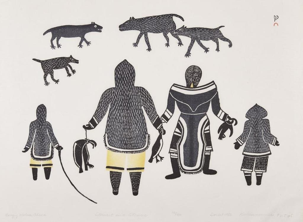 Keeleemeeoomee Samualie (1919-1983) - Hungry Wolves Ahead