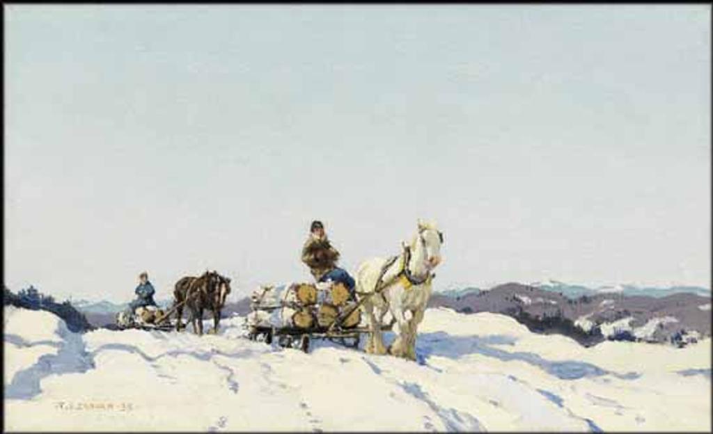 Frederick Simpson Coburn (1871-1960) - Winter, Hauling Wood