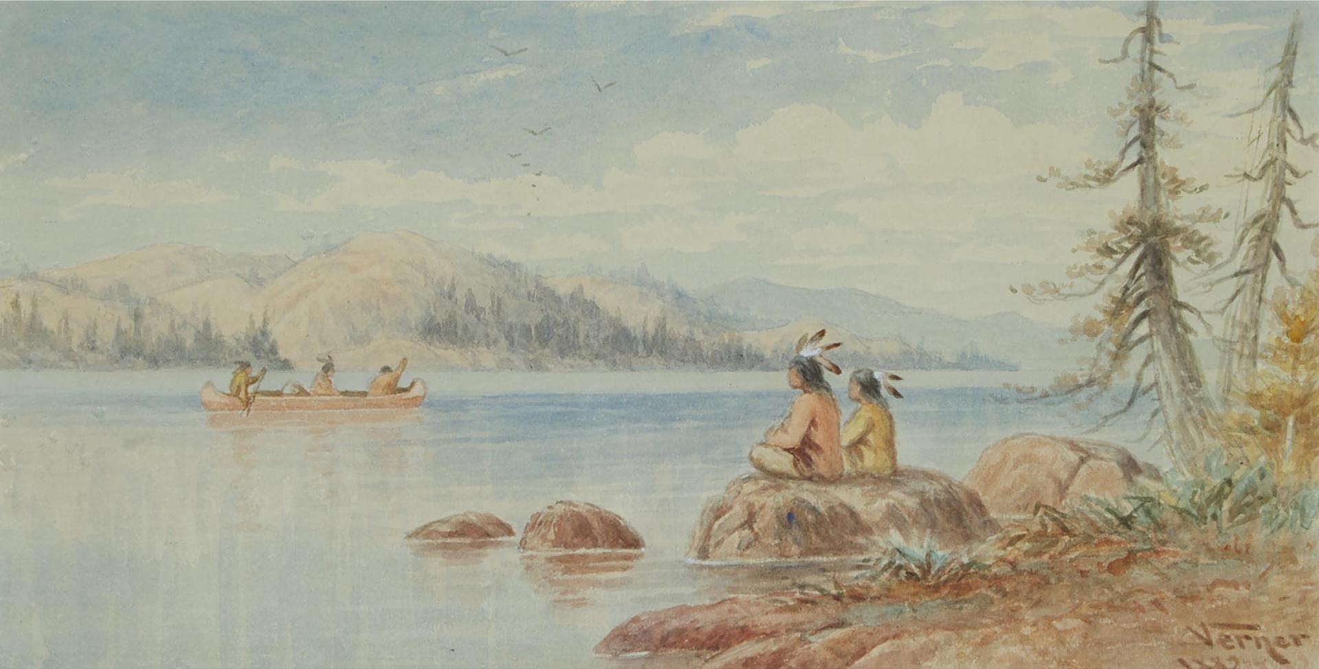 Frederick Arthur Verner (1836-1928) - Native Figures On A Shoreline, 1882