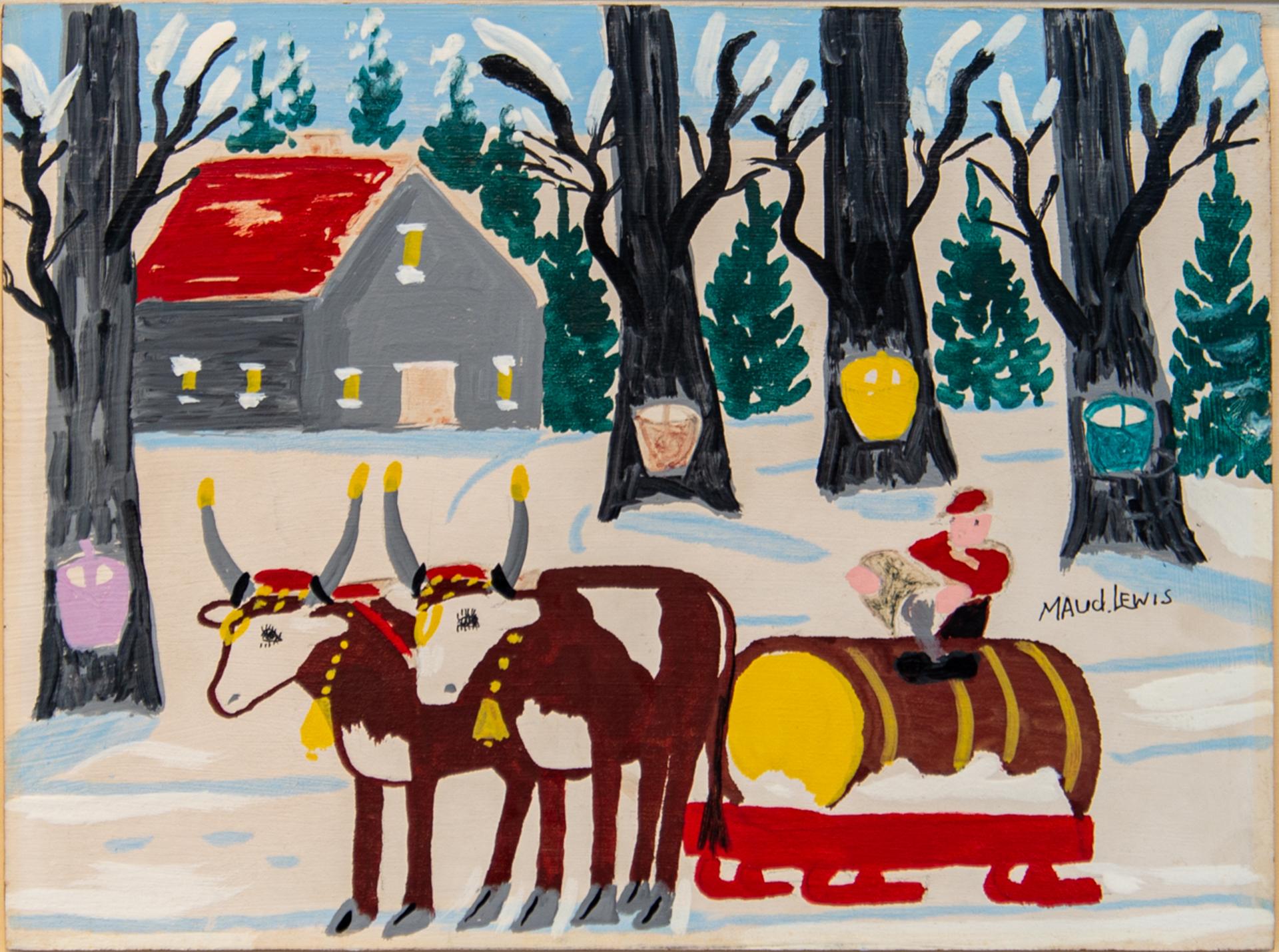 Maud Kathleen Lewis (1903-1970) - Maple Syrup Gathering, 1968–69