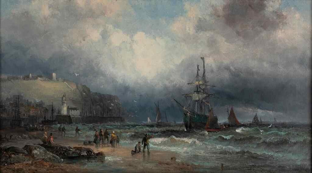 William Anslow Thornbury (1858-1898) - A Rough Day, Scarborough