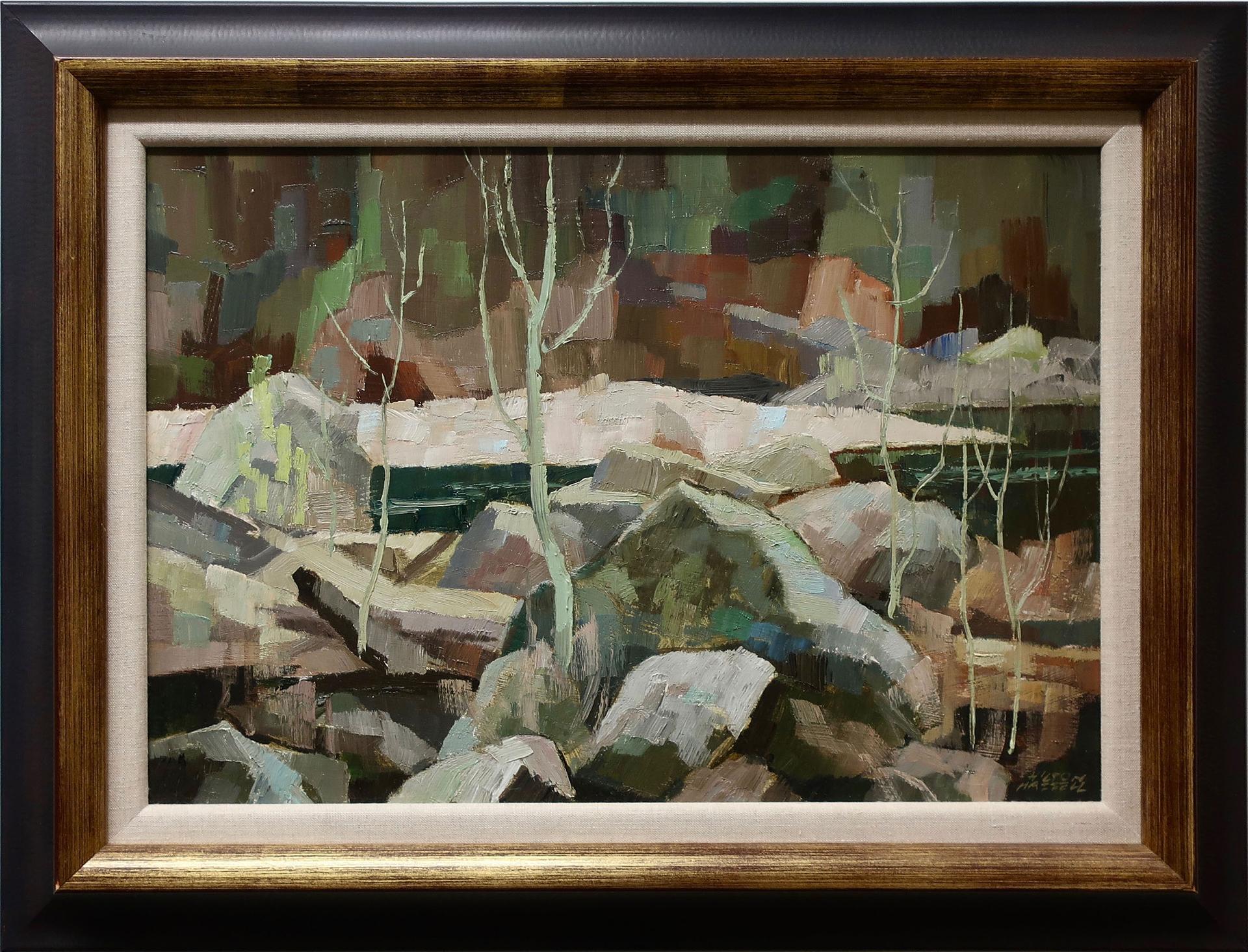 Hilton MacDonald Hassell (1910-1980) - Poplars And Rock, Montreal River