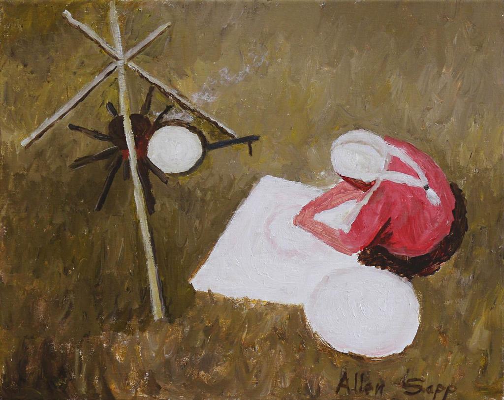Allen Fredrick Sapp (1929-2015) - Grandmother Making Bannok Cooking Outside