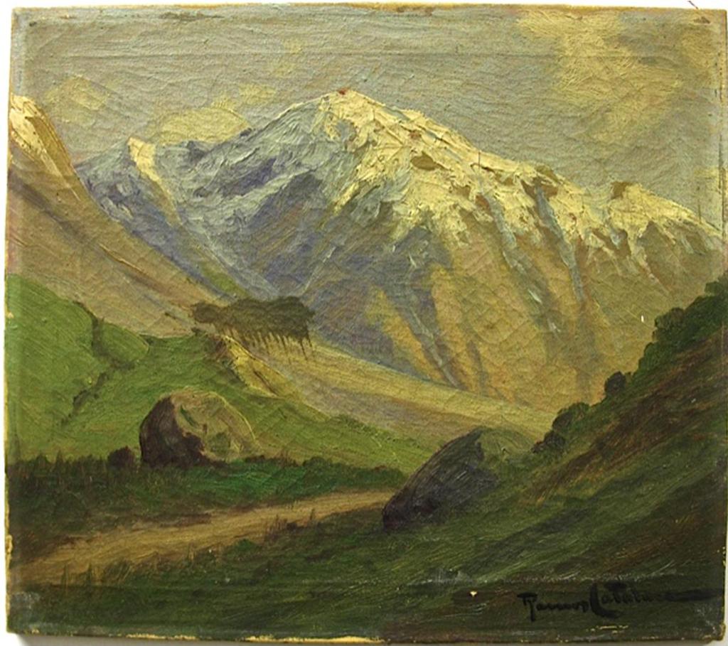 Ramos Catalan (1890-1961) - House And Road In The Andes Valley; Road Through Andes Mountains