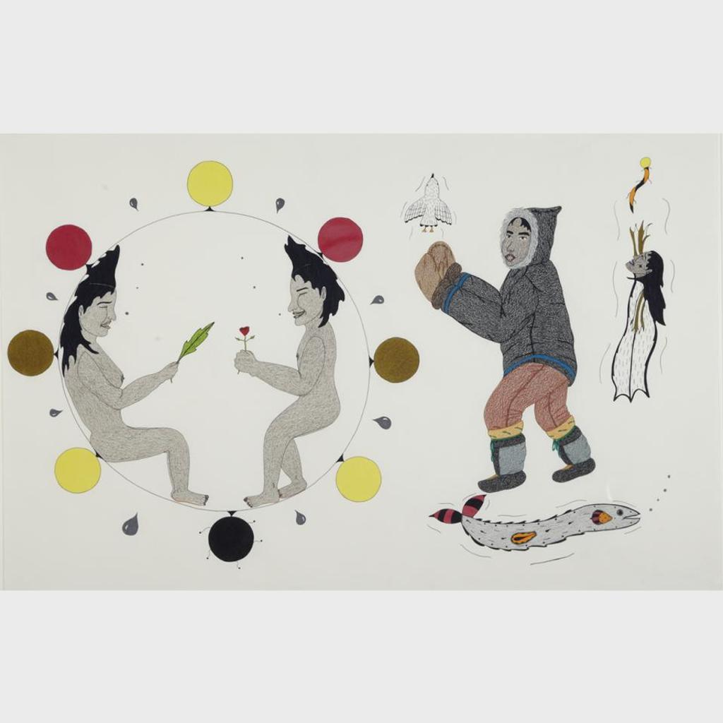 Annie Pootoogook (1969-2016) - Happy Couple In Love