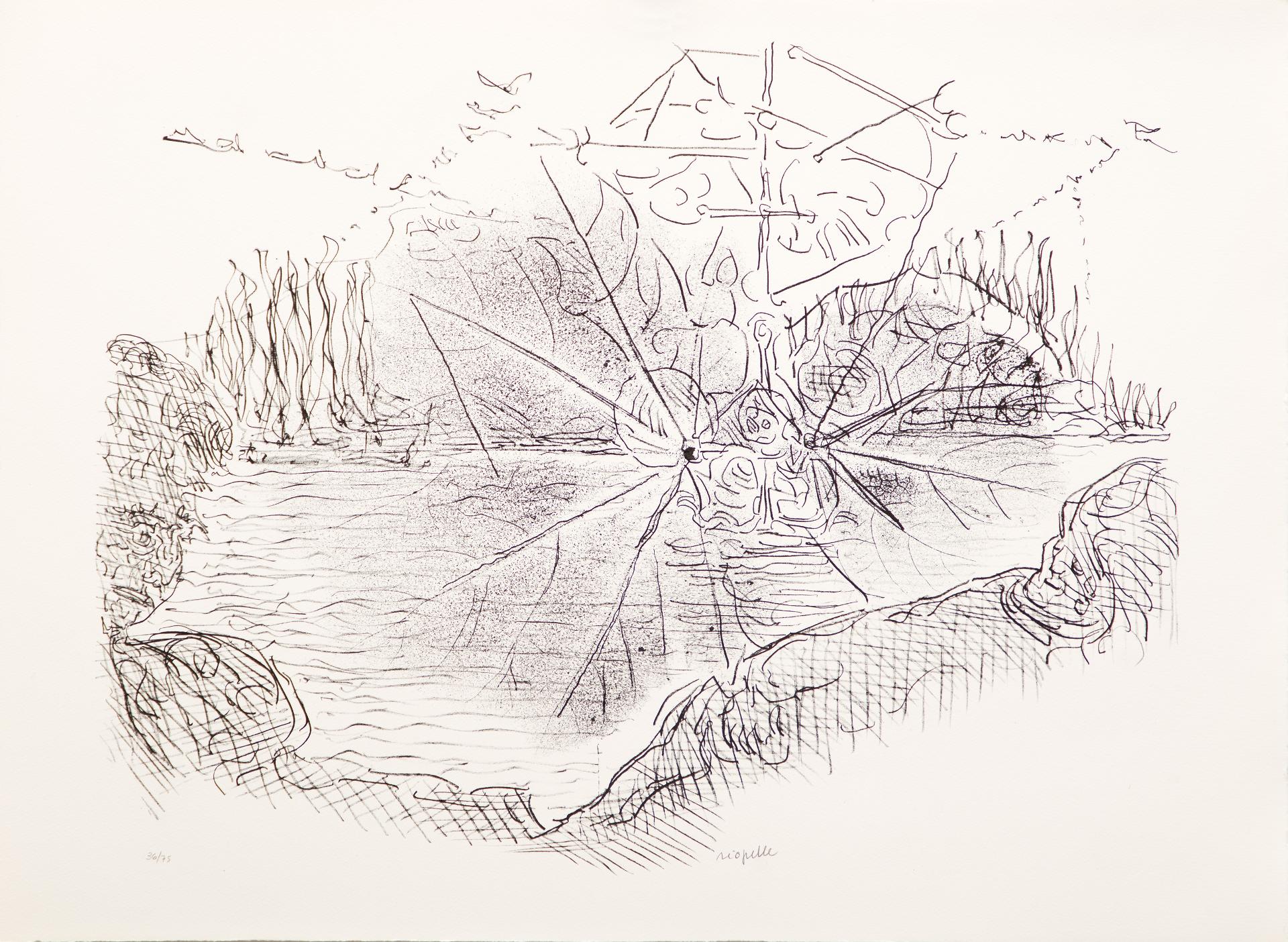 Jean-Paul Riopelle (1923-2002) - Lied à Émile Nelligan, planche nº 4, 1977 -1979