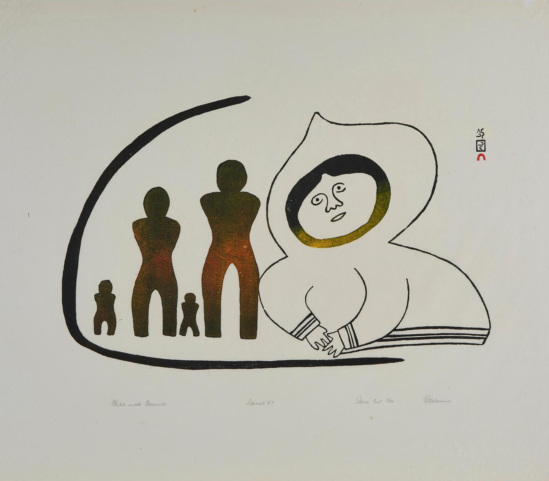 Pitaloosie Saila (1942-2021) - Child With Carvings (My Dolls)