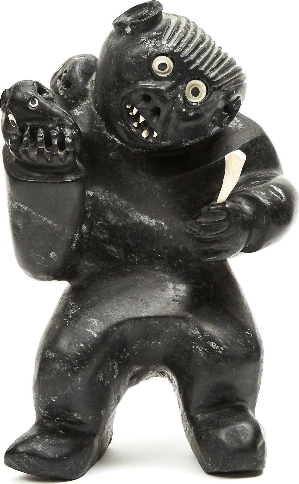 Judas Ullulaq (1937-1998) - Mother And Child With Spirit
