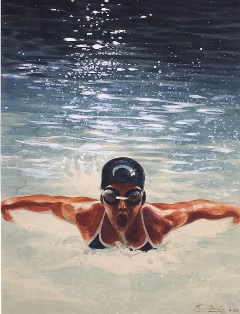 Ken (Kenneth) Edison Danby (1940-2007) - Swimmer mid race