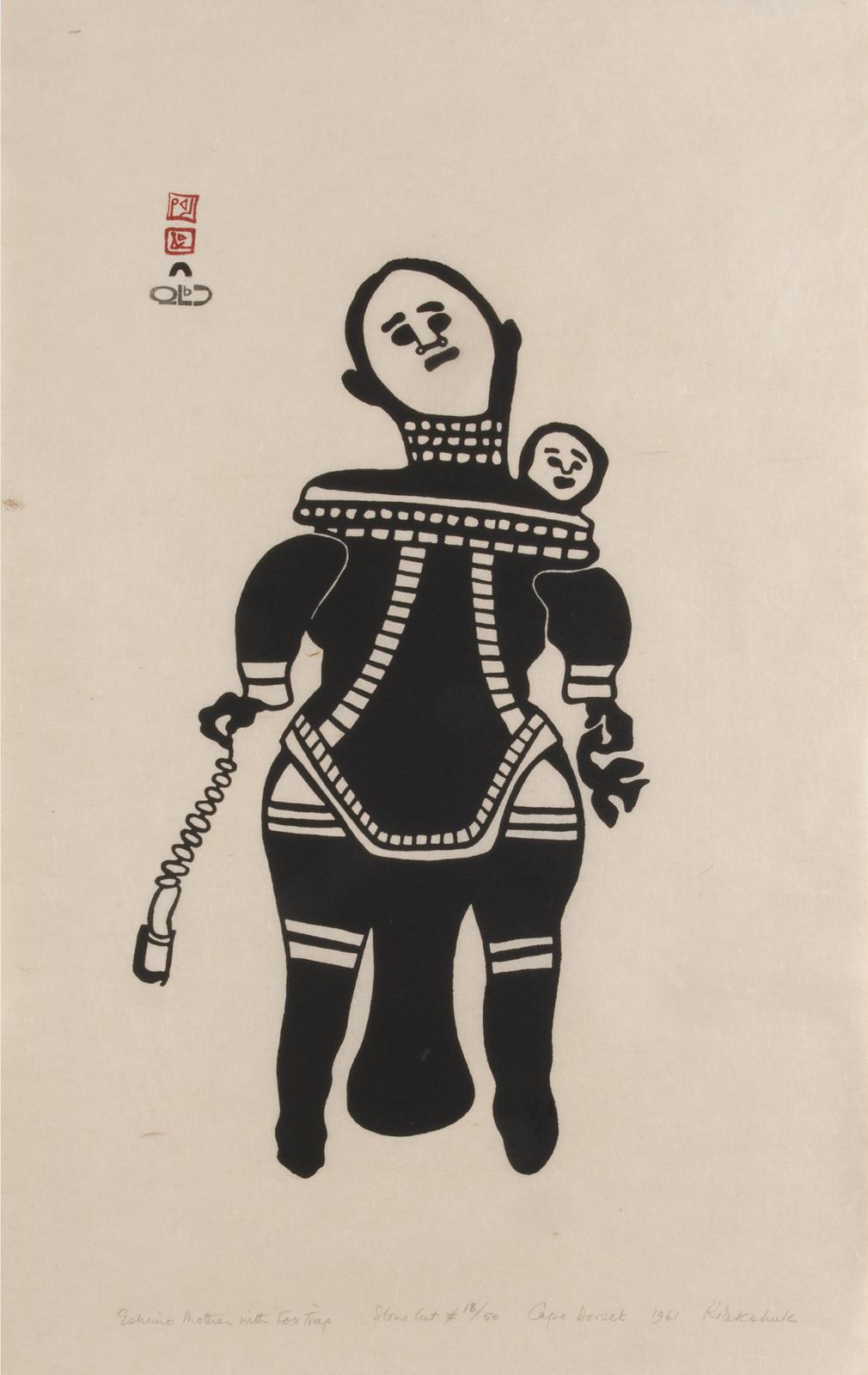 Kiakshuk (1886-1966) - Eskimo Mother With Fox Trap