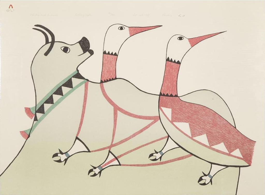 Pudlo Pudlat (1916-1992) - Muskox And Friends
