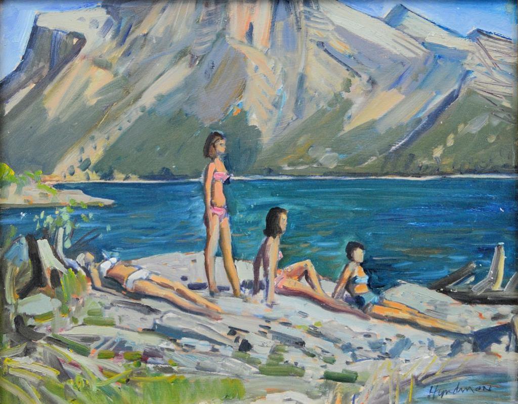 Robert Stewart Hyndman (1915-2009) - Swimming Near Banff