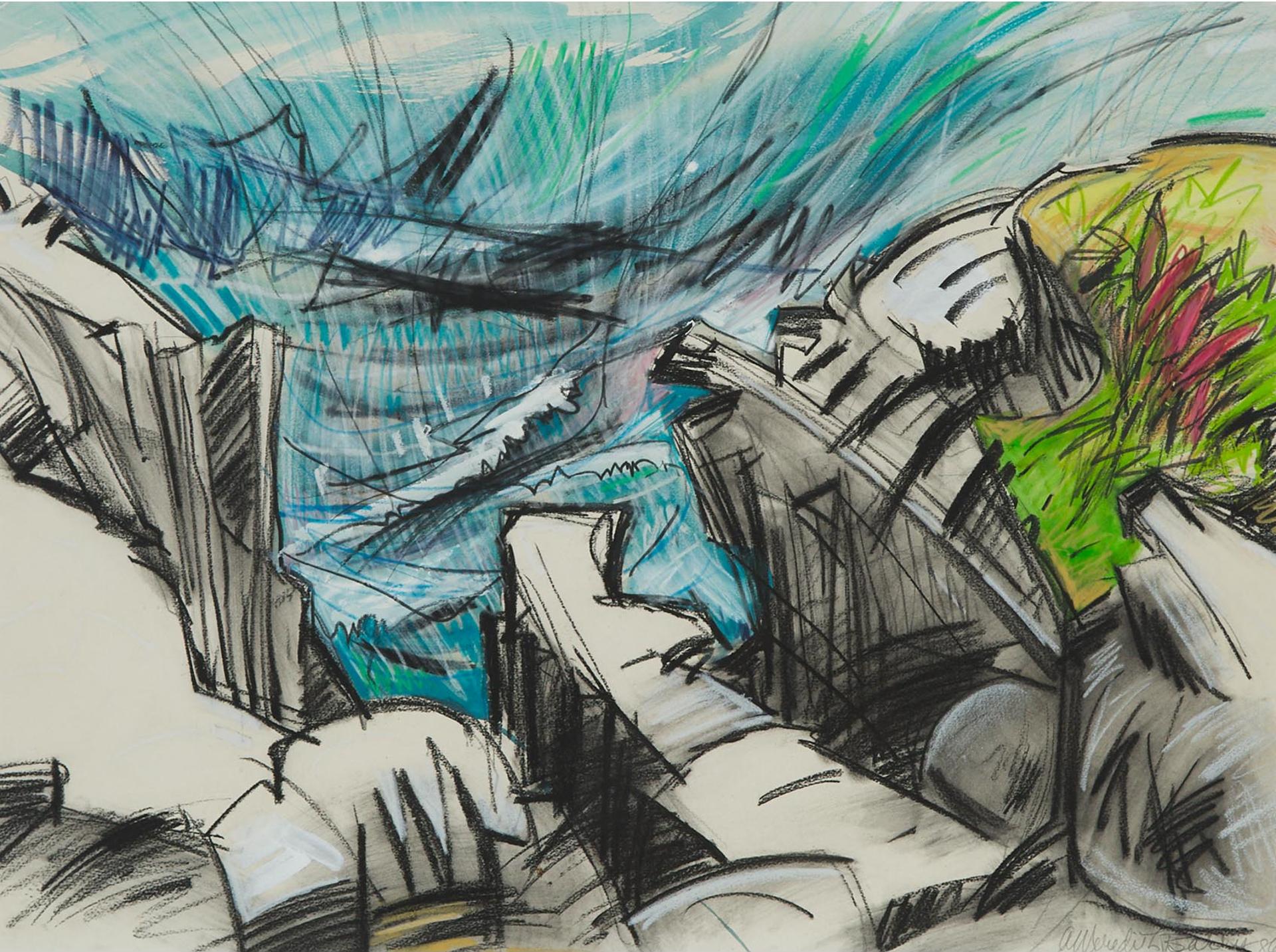 Anne Meredith Barry (1932-2003) - Untitled (Rocky Newfoundland Shore), 1986