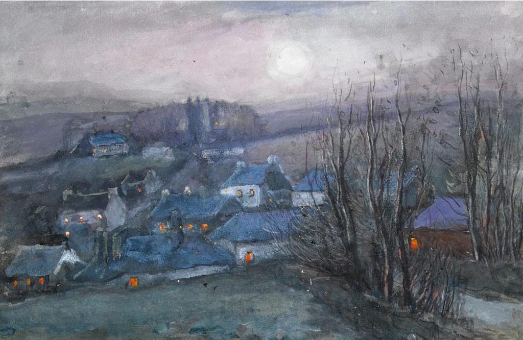 William Edwin Atkinson (1862-1926) - Village At Dusk