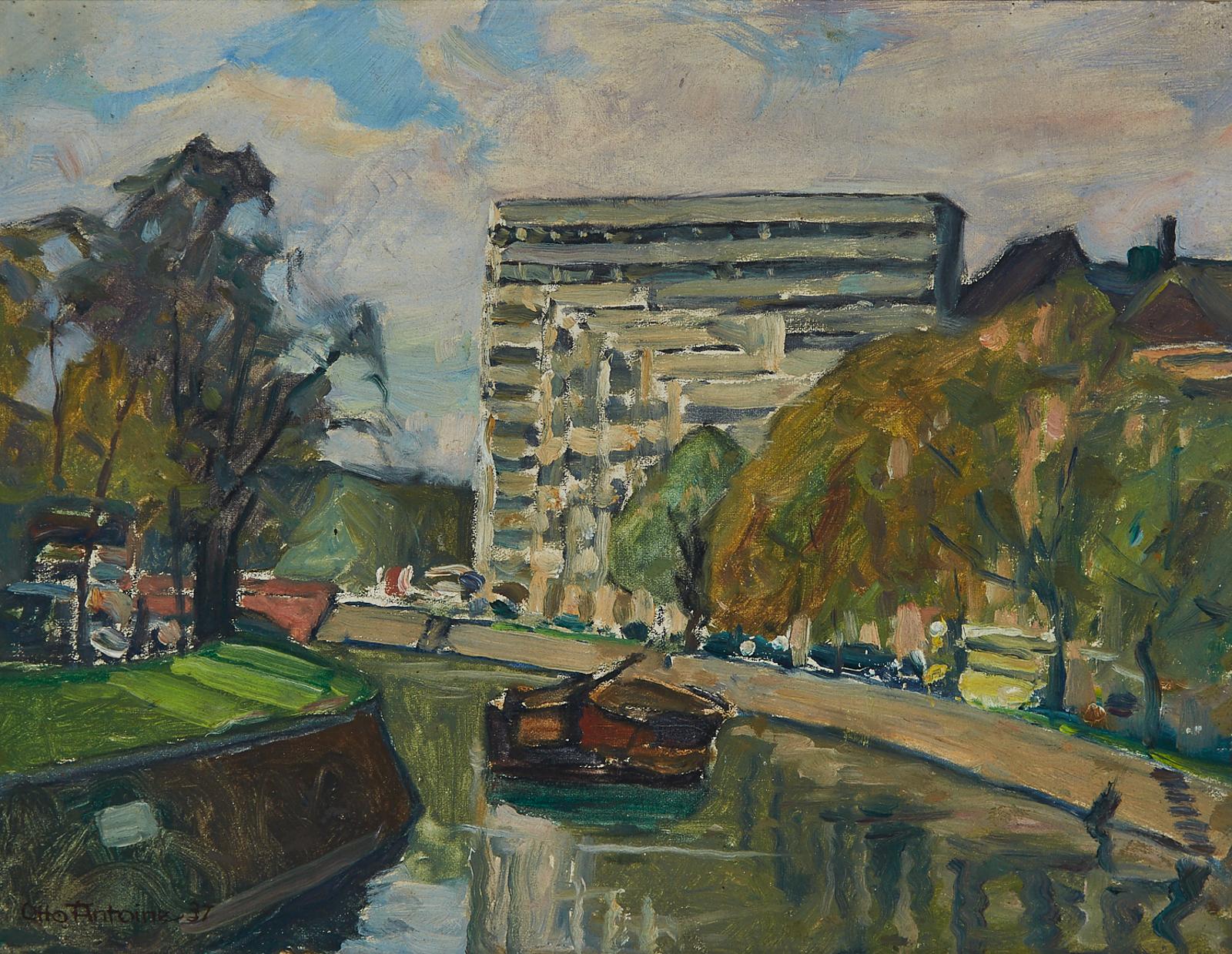 Otto Antoine (1865-1951) - Berlin Canal Scene, 1937