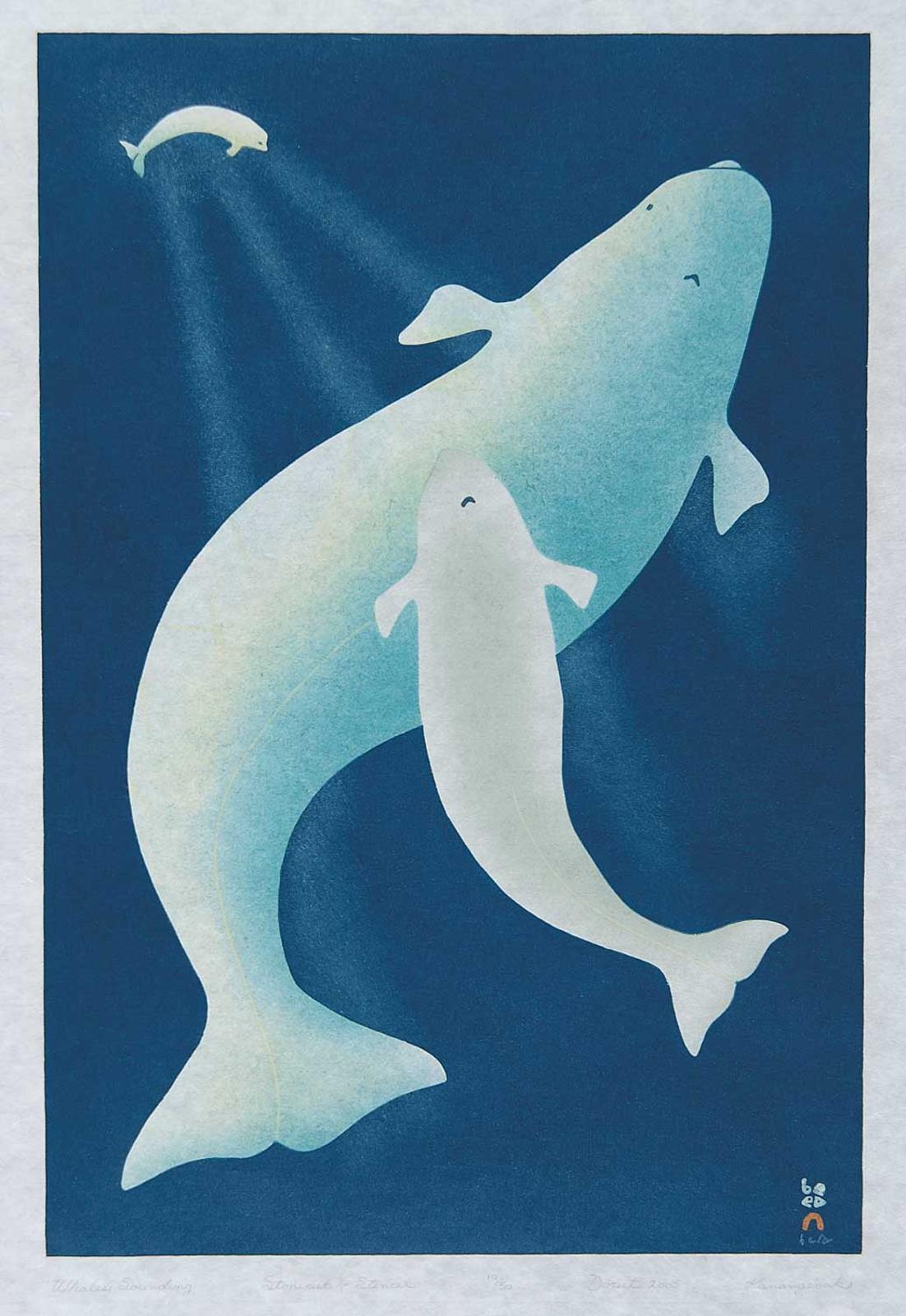 Pootoogook (1887-1958) - Whales Sounding #10/50