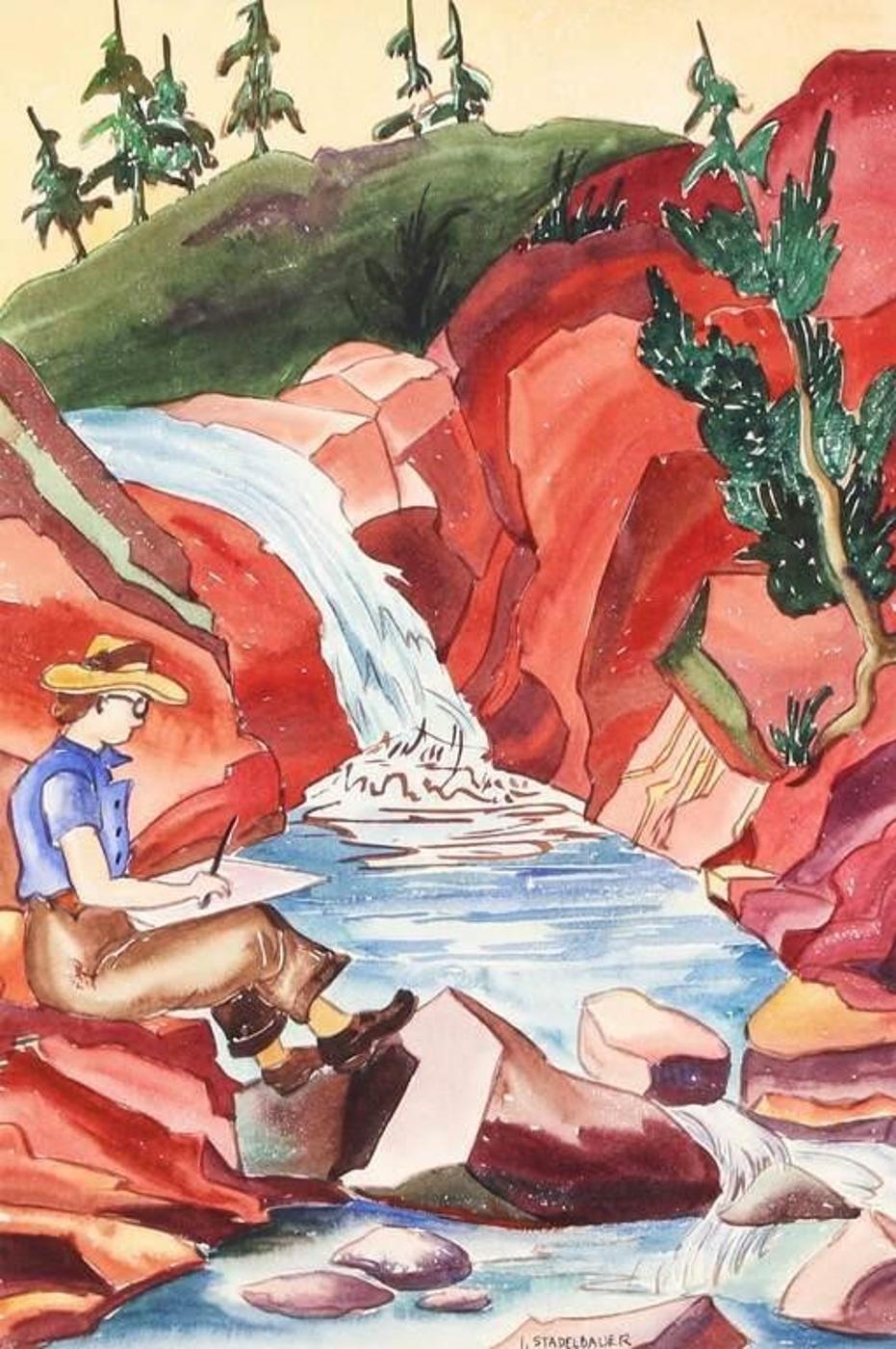 Isabel Stadelbauer (1909-2004) - Red Rock Canyon; 1946