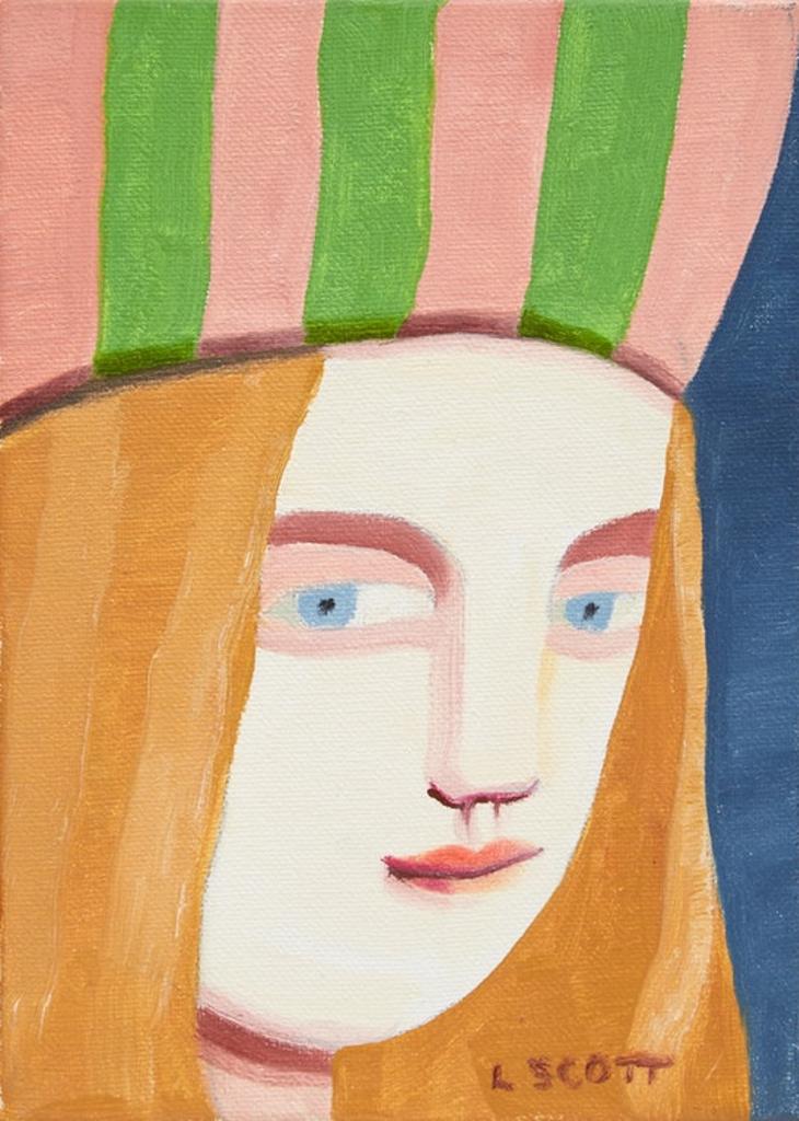Louise Scott (1936-2007) - Woman in Multi-Coloured Hat