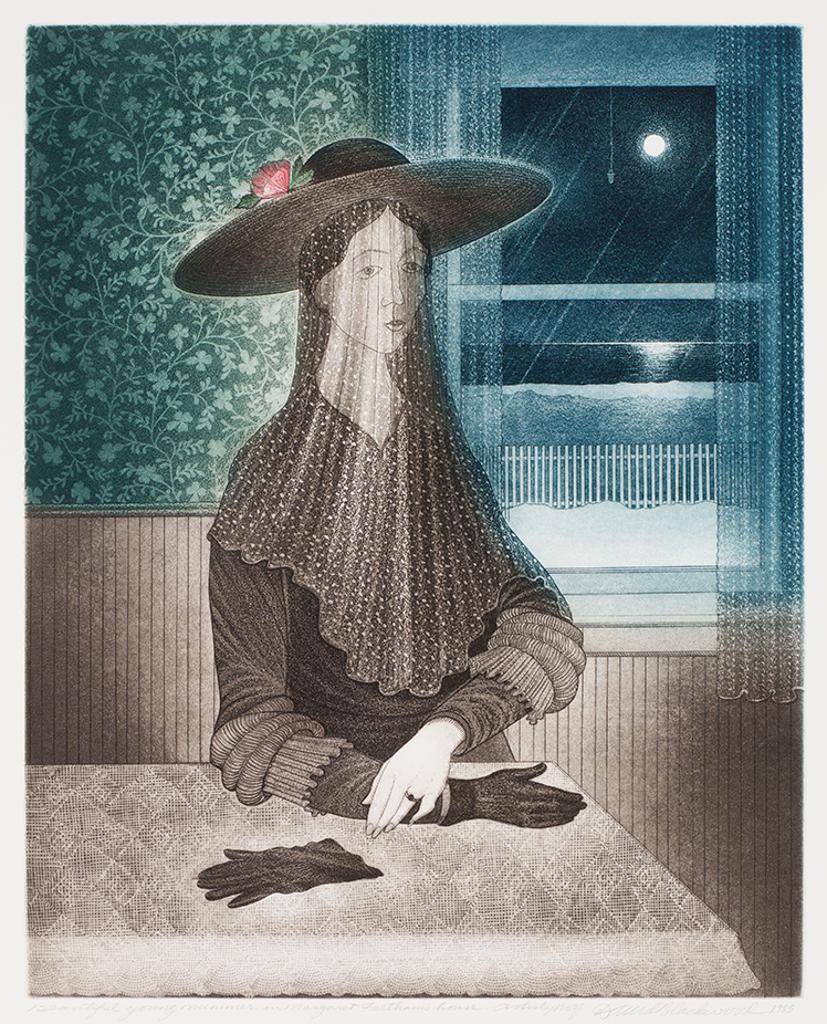 David Lloyd Blackwood (1941-2022) - Beautiful Young Mummer in Margaret Feltham's House