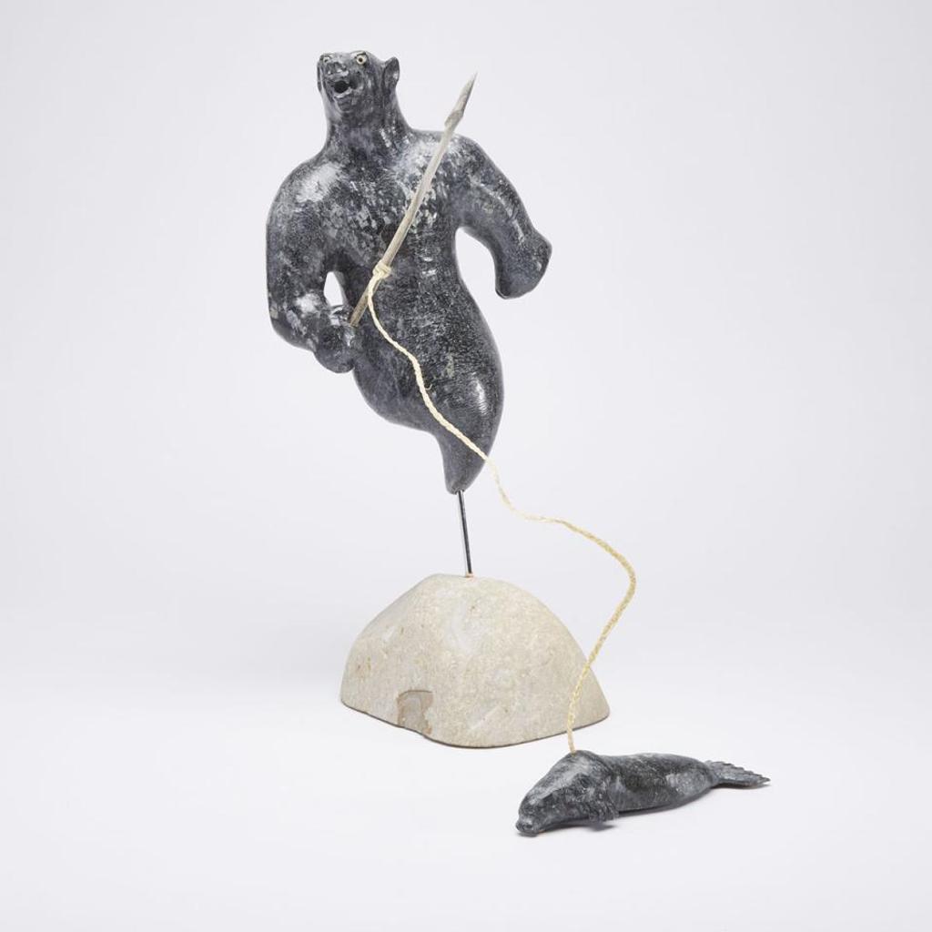 Joseph Shuqslak (1958) - Polar Bear Shaman Hunting Seal