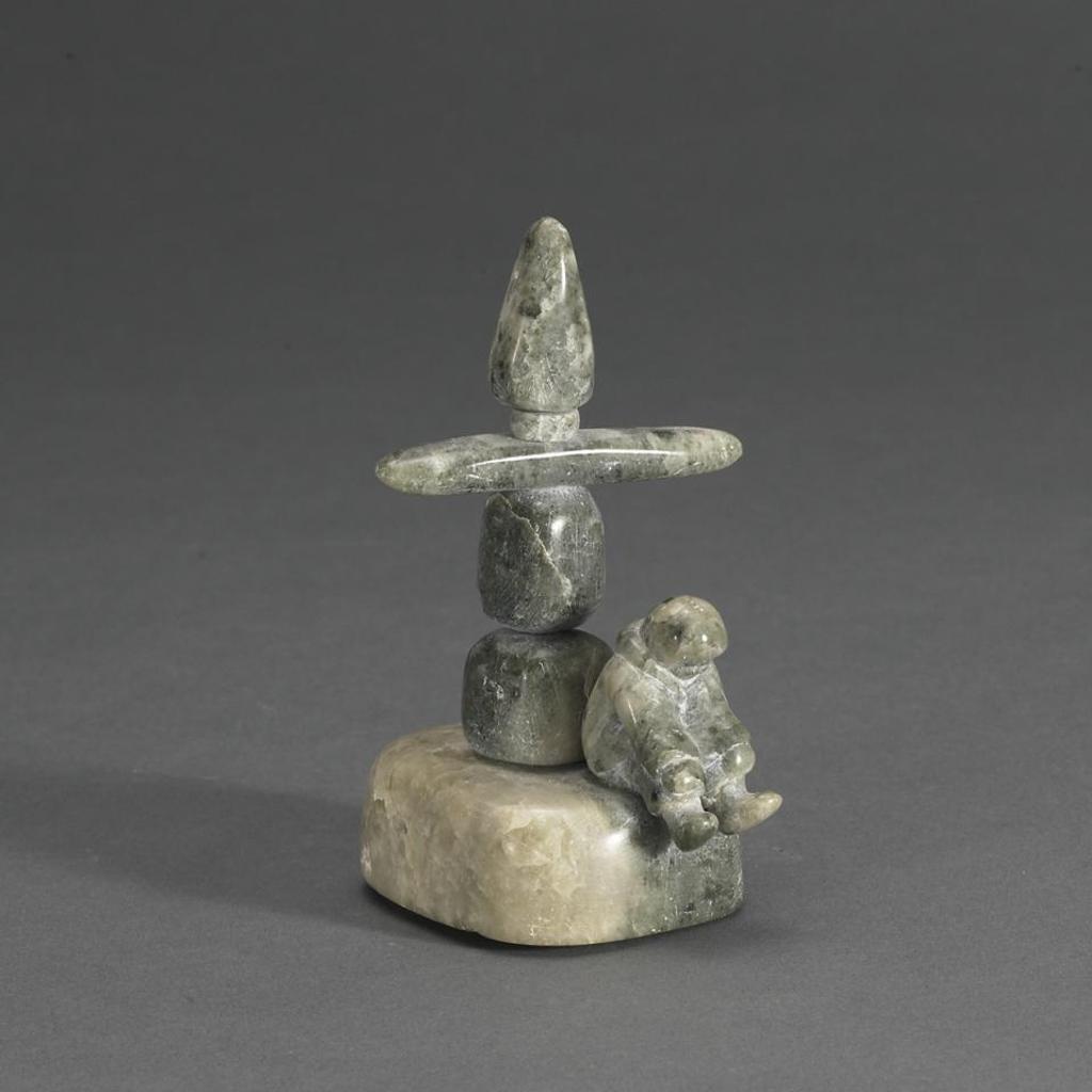 Augustin Anaittuq (1935-1992) - Figure At Inukshuk (Toy)