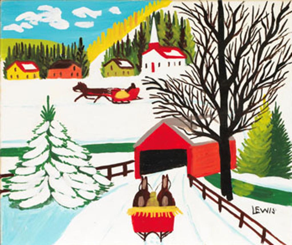 Maud Kathleen Lewis (1903-1970) - Covered Bridge in Winter