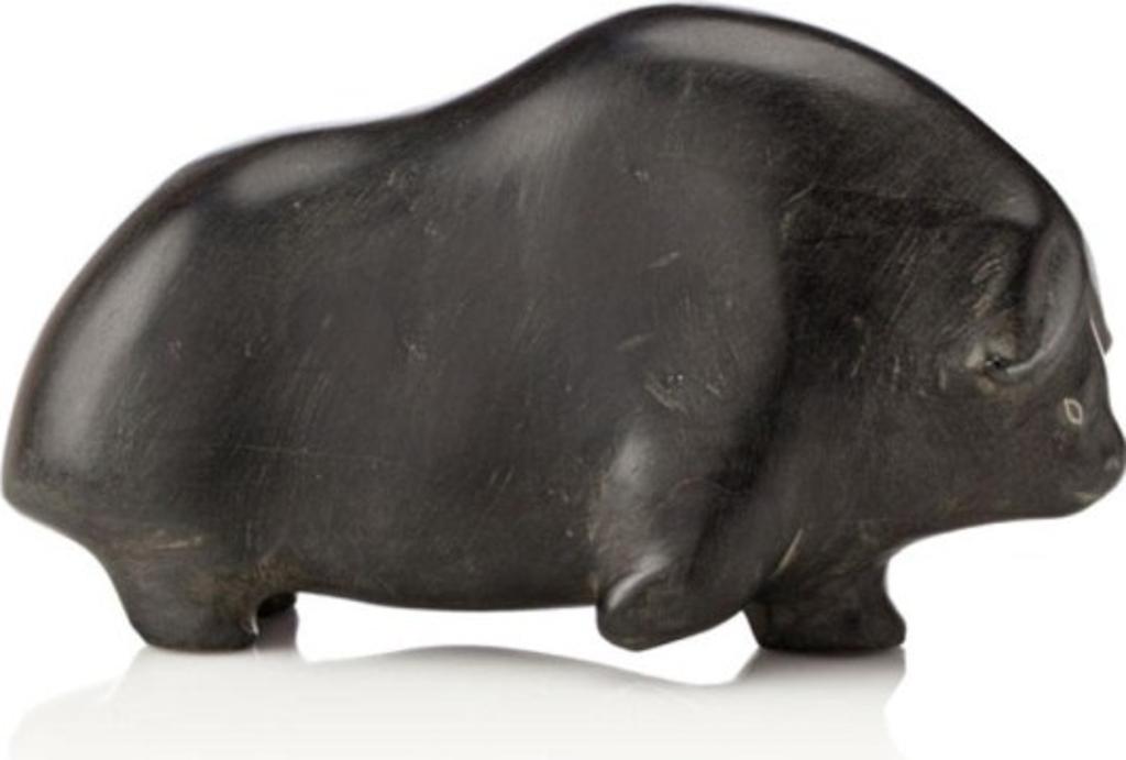 Barnabus Arnasungaaq (1924-2017) - Musk-ox, ca. 1980, Black stone