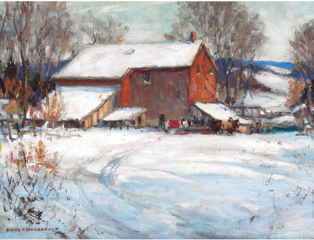 Manly Edward MacDonald (1889-1971) - Farm Scene With Horse And Sleigh