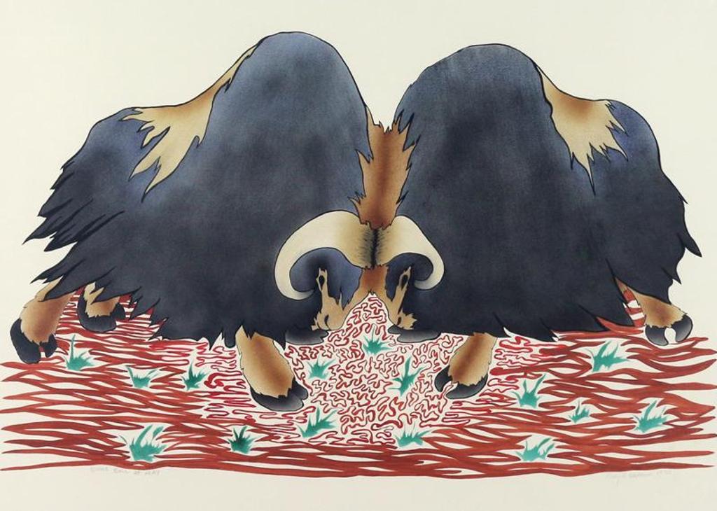 Mary K. Okheena (1955) - Young Bull At Play; 1990