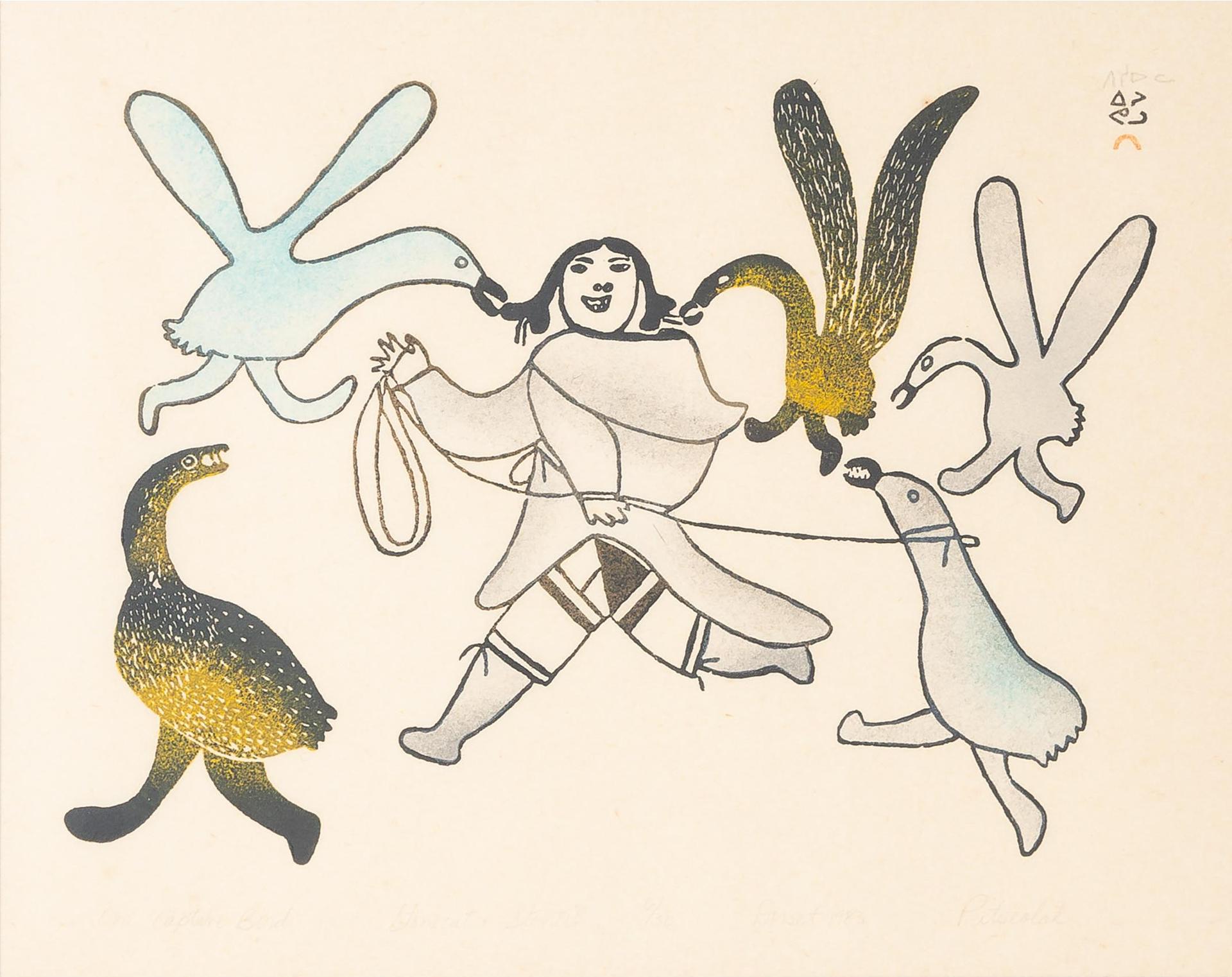 Pitseolak Ashoona (1904-1983) - One Captive Bird