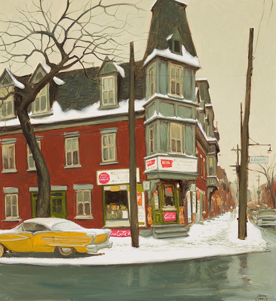 John Geoffrey Caruthers Little (1928-2024) - Dimanche matin rue Champlain coin Logan, Montréal
