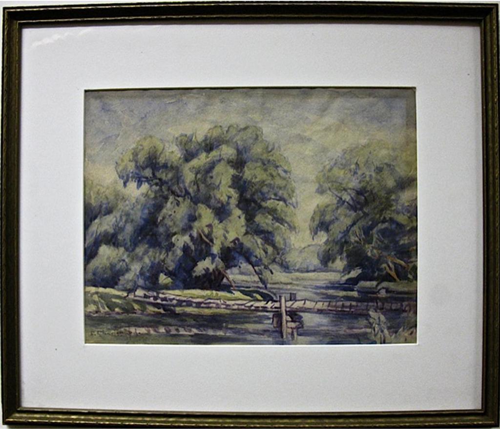 Georges Chavignaud (1865-1944) - Foot Bridge Across Creek