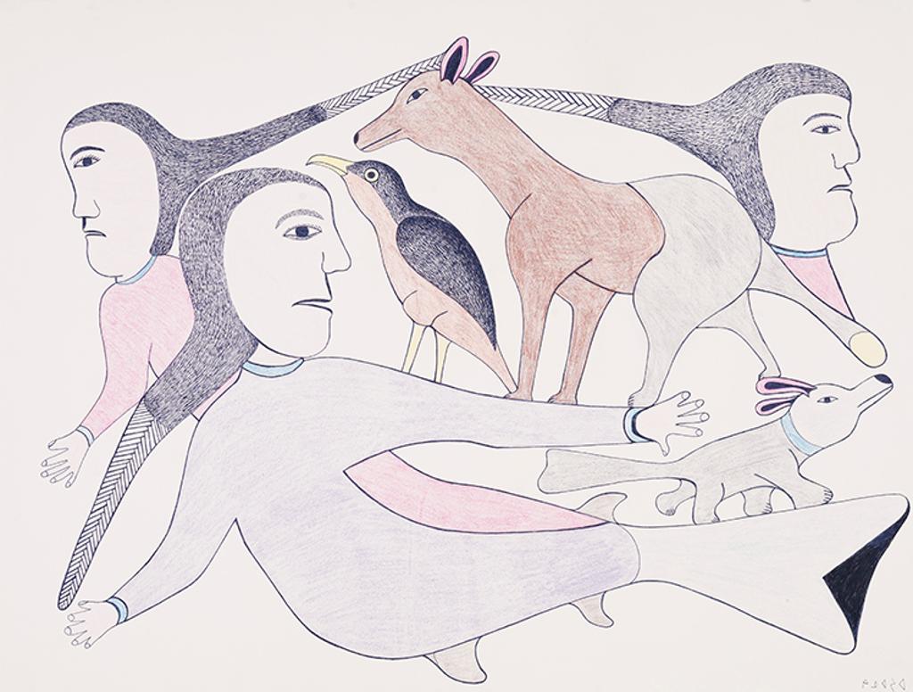 Kenojuak Ashevak (1927-2013) - Grouping of Figures