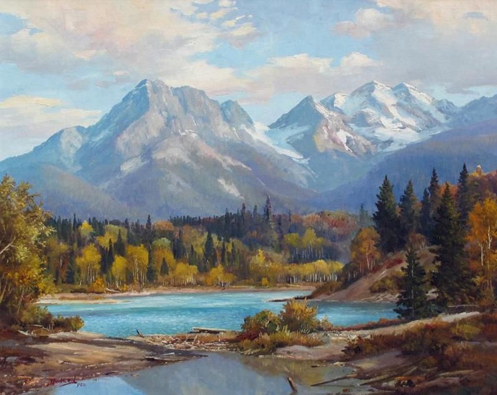 Duncan Mackinnon Crockford (1922-1991) - Rocher And Deboule Mountains At Junction Of Skeena And Bulkey Rivers, Bc; 1980