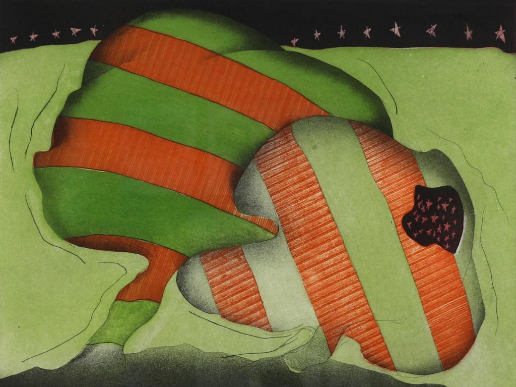 John Kenneth Esler (1933-2001) - Night Trees (Two Trees); 1973