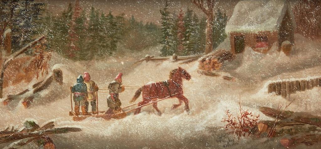 George Hart Hughes (1841-1921) - Habitants Sledding