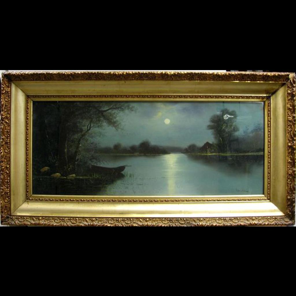 Robert Winthrop Chandler (1959) - Moonlit Lake With Cabin