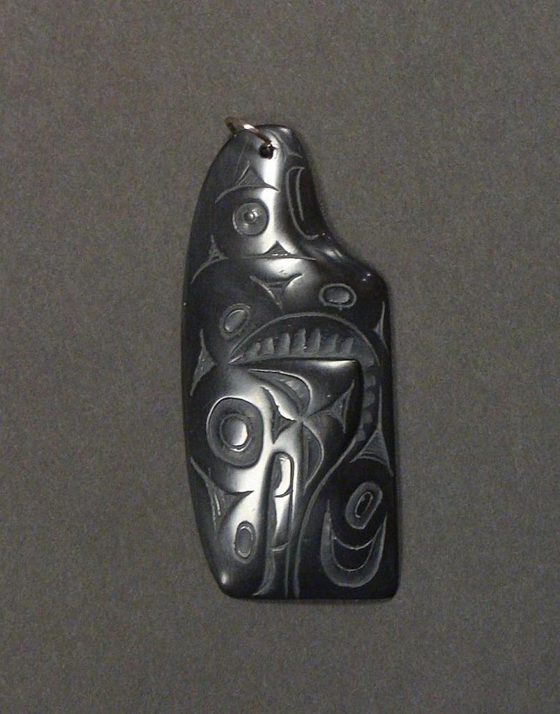 Pat Dixon (1938-2015) - argillite Killer whale pendant