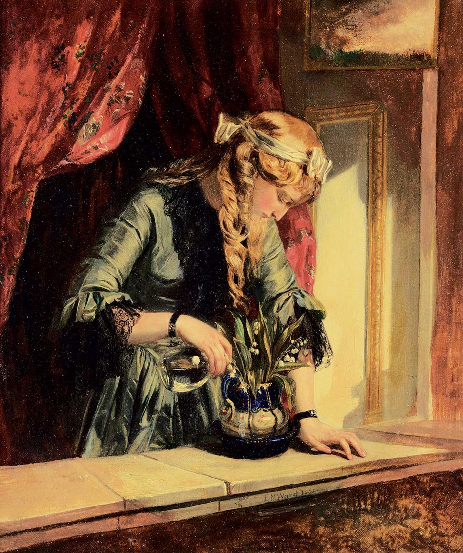 E.M. Ward - Untitled - Woman Watering