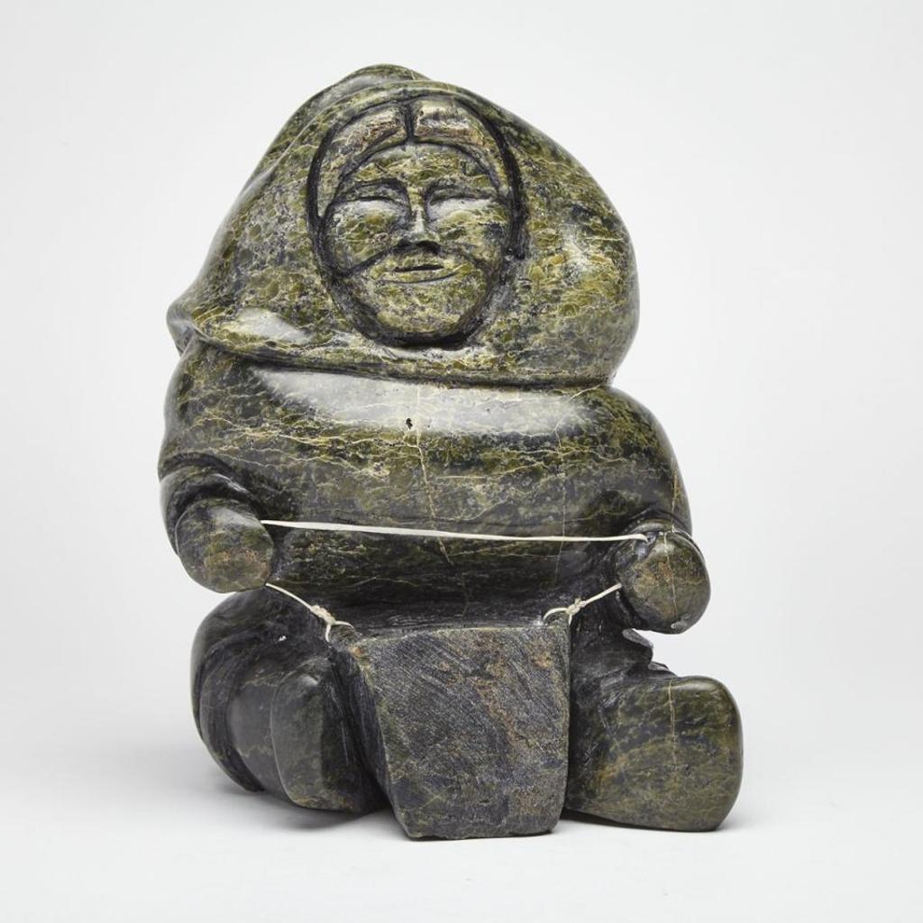Iga Isulutaq (1946) - Seated Woman Making A Purse