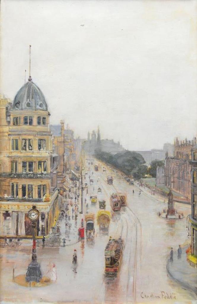 Christian Peddie - Princes Street, a Wet Day