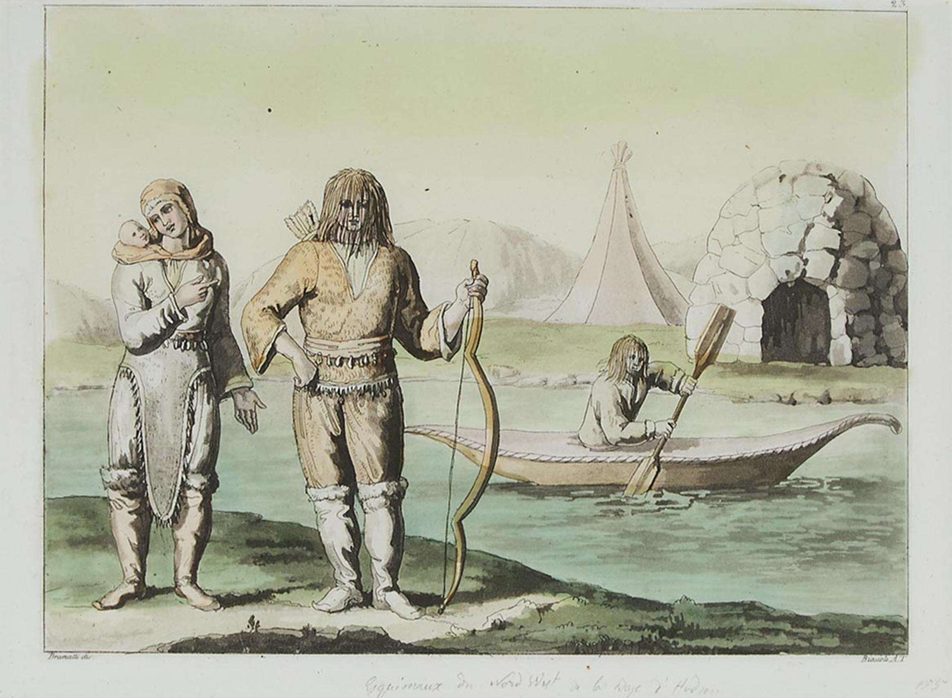 Giuseppe Bramati (1800-1850) - 'esquimaux Du Nord West De La Baye D'hudson' And 'esquimaux'