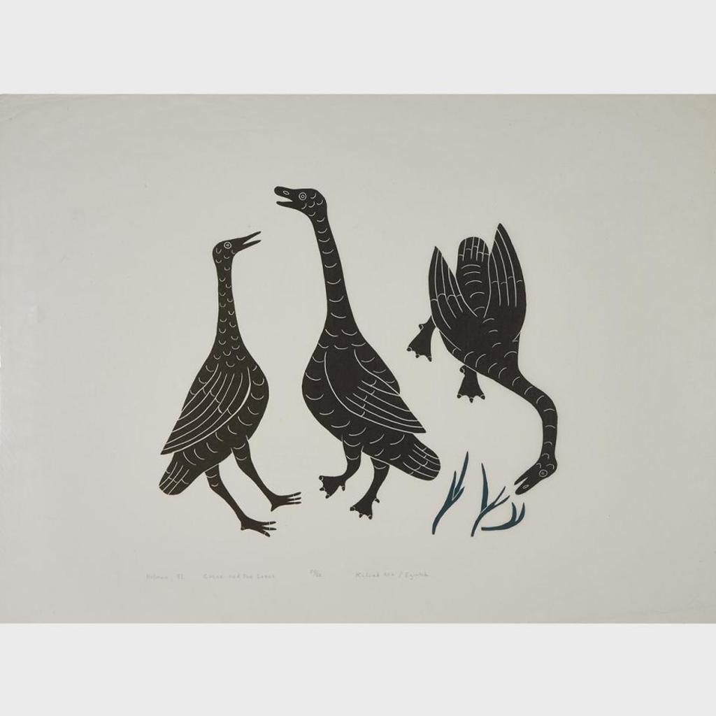 Helen Mabel Nigiyok Kalvak (1901-1984) - Crane And Two Loons