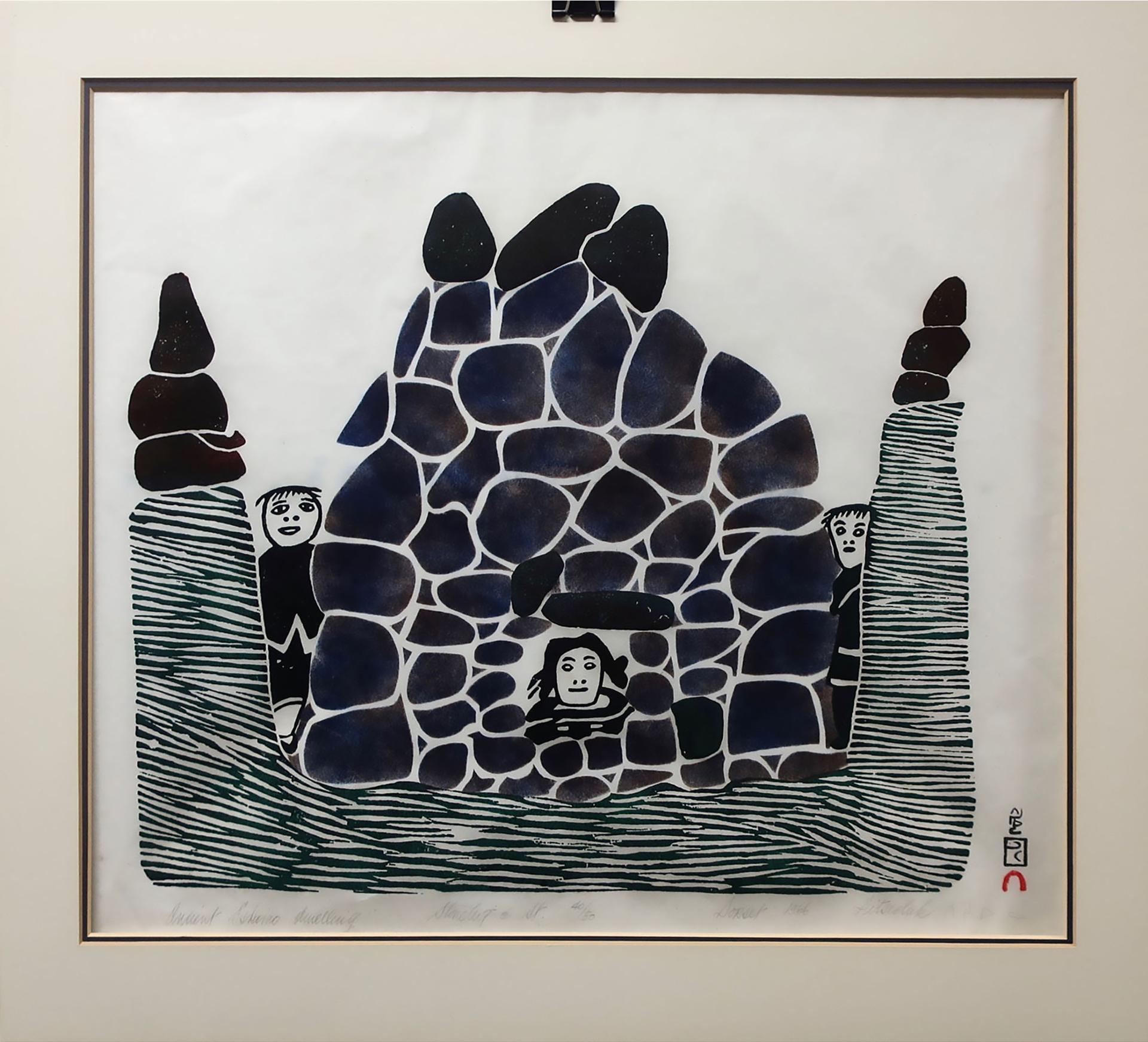 Pitseolak Ashoona (1904-1983) - Ancient Eskimo Dwelling