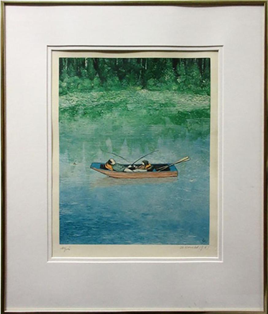 William Kurelek (1927-1977) - Fishing (From The Sports Folio. 1977)