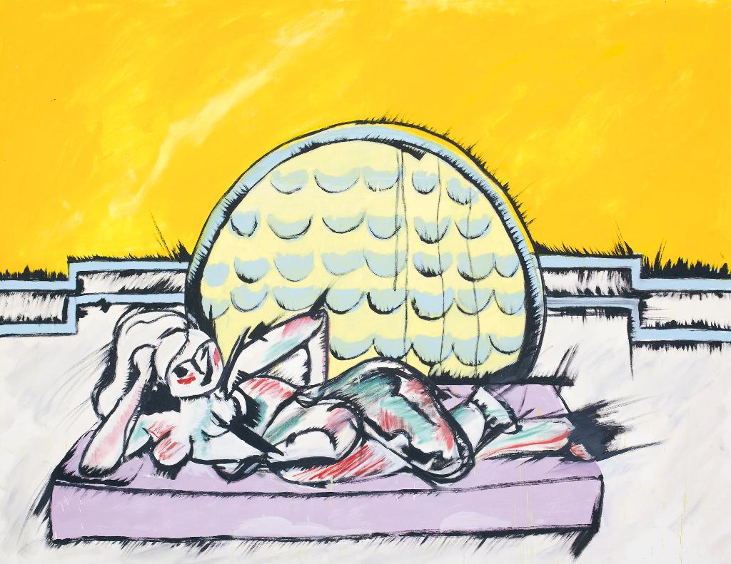 John Meredith (1933-2000) - Reclining Figure In Front Of Art Deco Window I; Sketch For Reclining Figure In Front Of Art Deco Window I