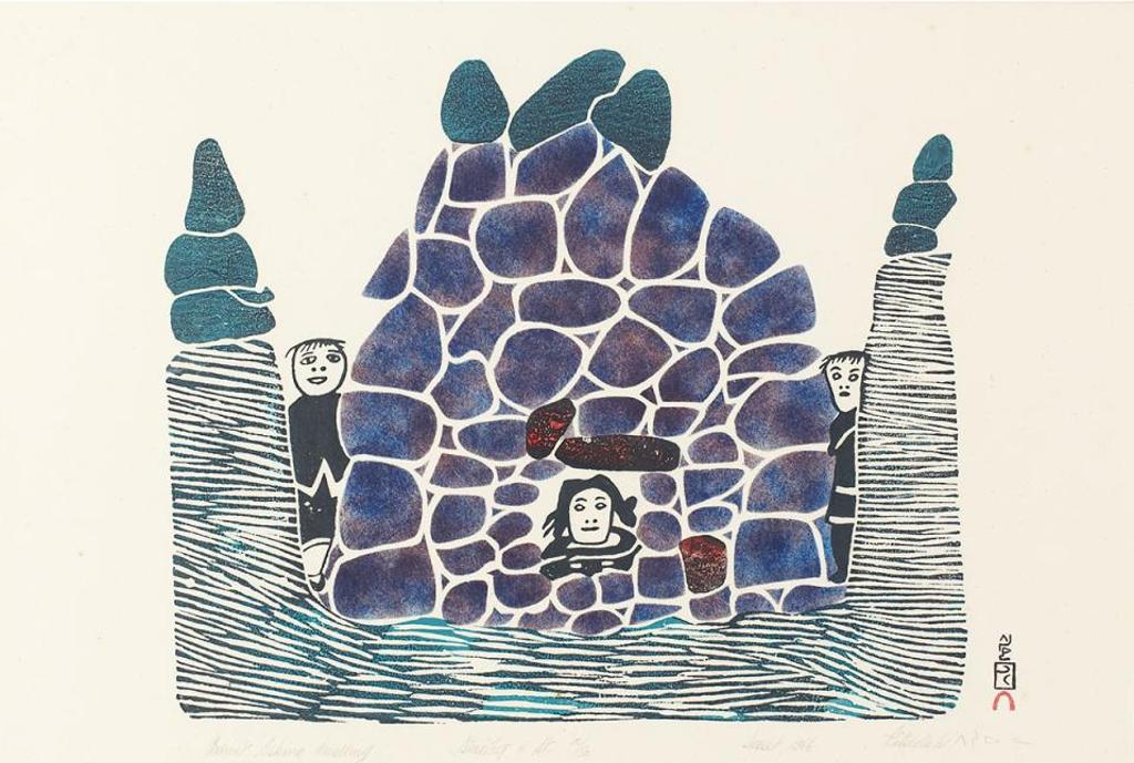 Pitseolak Ashoona (1904-1983) - Ancient Eskimo Dwelling