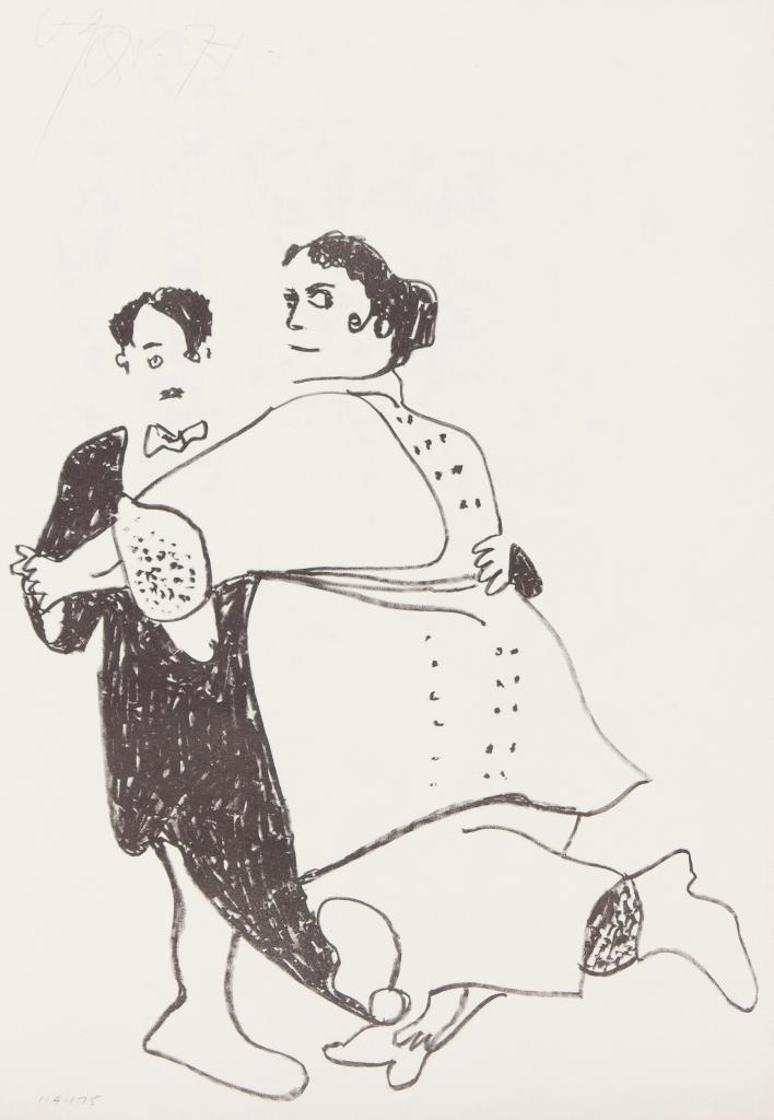 Harold Barling Town (1924-1990) - Charlie Chaplin and Marie Dressler
