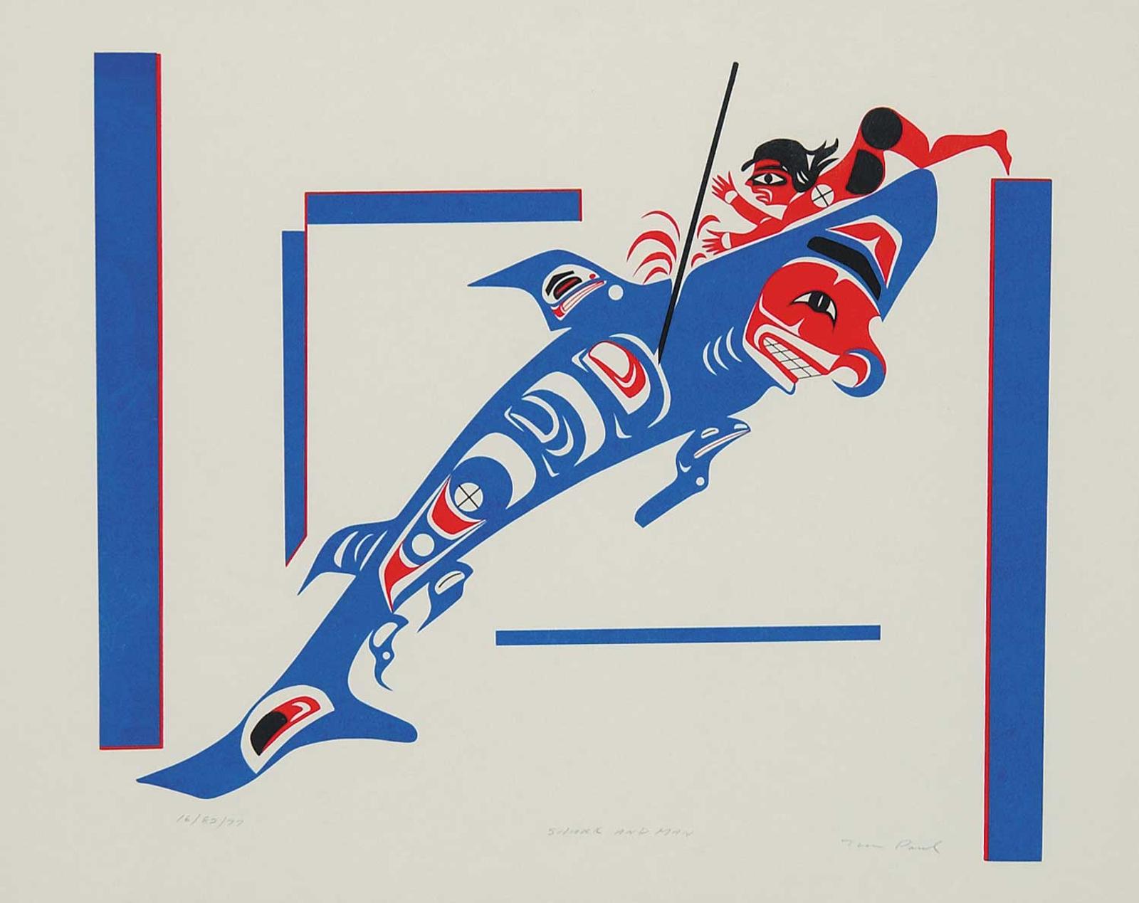 Tim Paul (1950) - Shark and Man #16/82