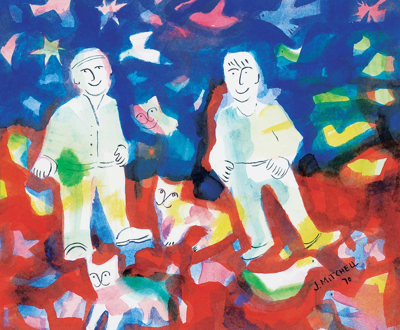 Janet Mitchell (1915-1998) - Untitled - Happy Cats
